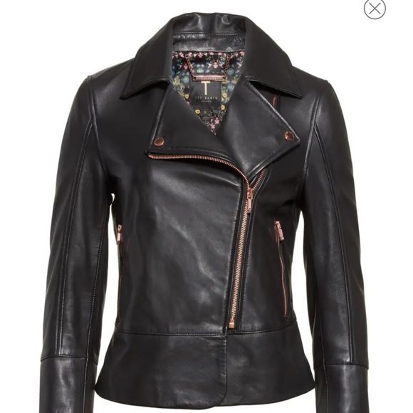 Ted Baker Lizia Leather Biker Jacket 